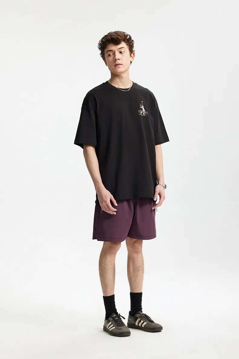 Jiezhan Men's Wear | American Sports Printed T-shirt  Spring/Summer New Loose Fashion Brand Heavy Crewneck Short Sleeve Top display picture 13
