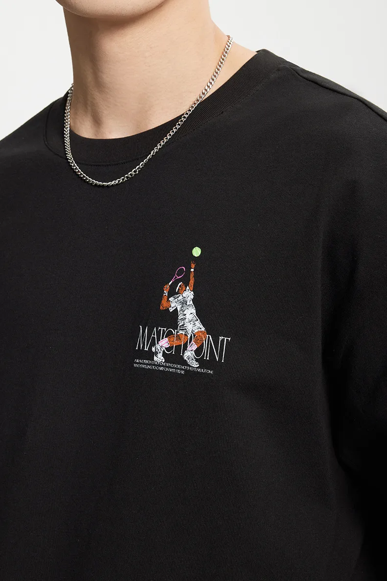 Jiezhan Men's Wear | American Sports Printed T-shirt  Spring/Summer New Loose Fashion Brand Heavy Crewneck Short Sleeve Top display picture 16