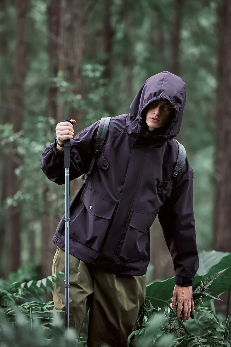 Jiezhan Men's Wear | Teflon Three-proof Workwear Hooded Charge Jacket  Spring Outdoor Multifunctional Jacket display picture 6
