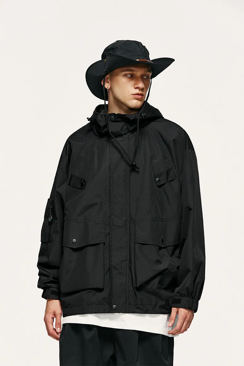 Jiezhan Men's Wear | Teflon Three-proof Workwear Hooded Charge Jacket  Spring Outdoor Multifunctional Jacket display picture 17