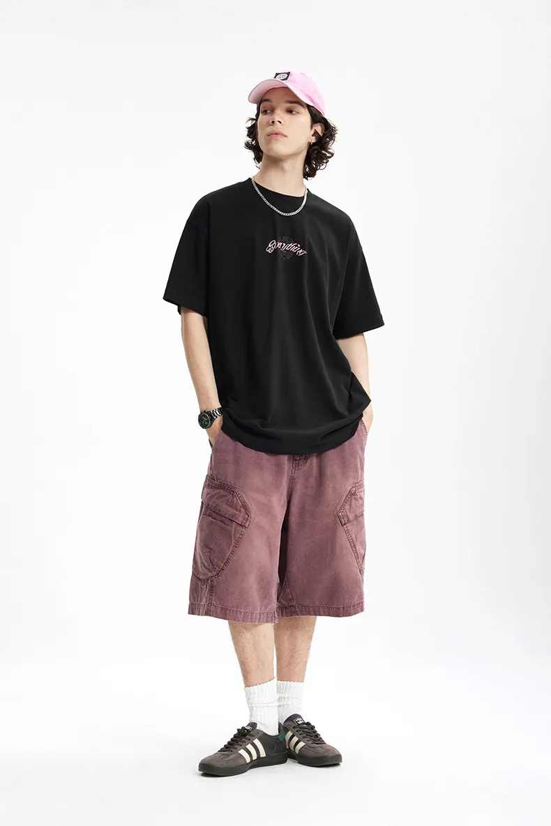 Jiezhan Men's Wear | Bat Sleeve Printed T-shirt Spring/Summer  American Street Fashion Brand Pure Cotton Loose Short Sleeve Top display picture 12