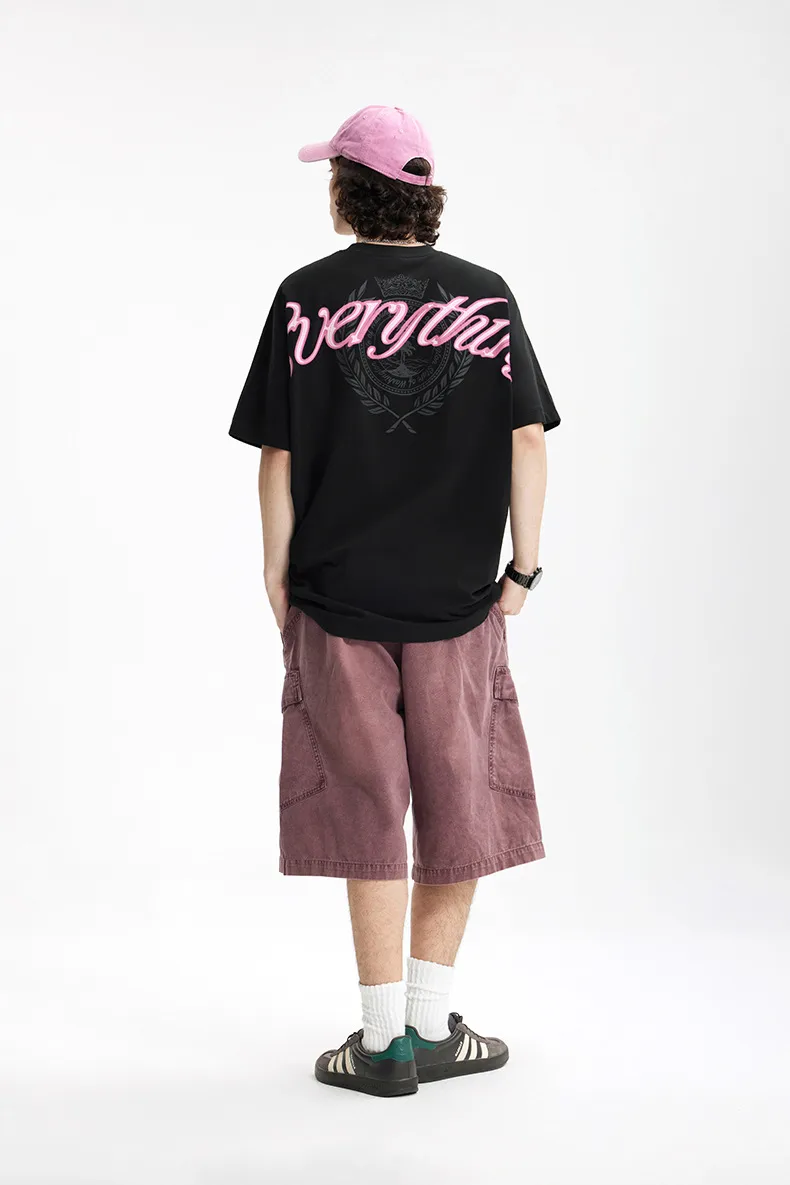Jiezhan Men's Wear | Bat Sleeve Printed T-shirt Spring/Summer  American Street Fashion Brand Pure Cotton Loose Short Sleeve Top display picture 15