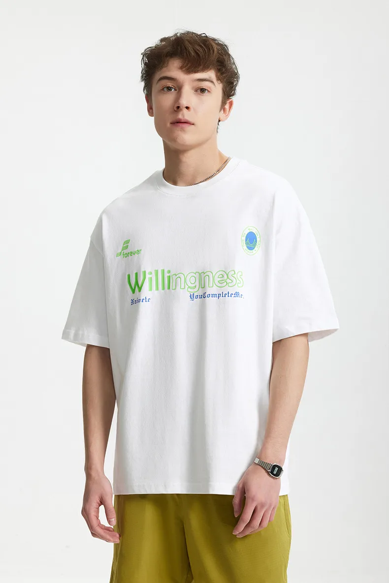 Jie Zhan Men's Wear | American Letter Thick Plate Printed T-shirt  Spring/Summer Fashion Brand New Street Loose Short Sleeve Men And Women display picture 6