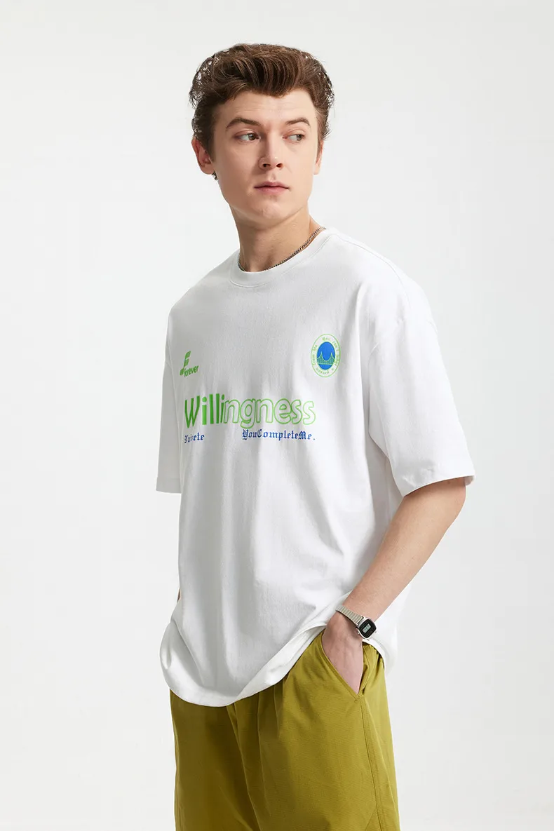 Jie Zhan Men's Wear | American Letter Thick Plate Printed T-shirt  Spring/Summer Fashion Brand New Street Loose Short Sleeve Men And Women display picture 7