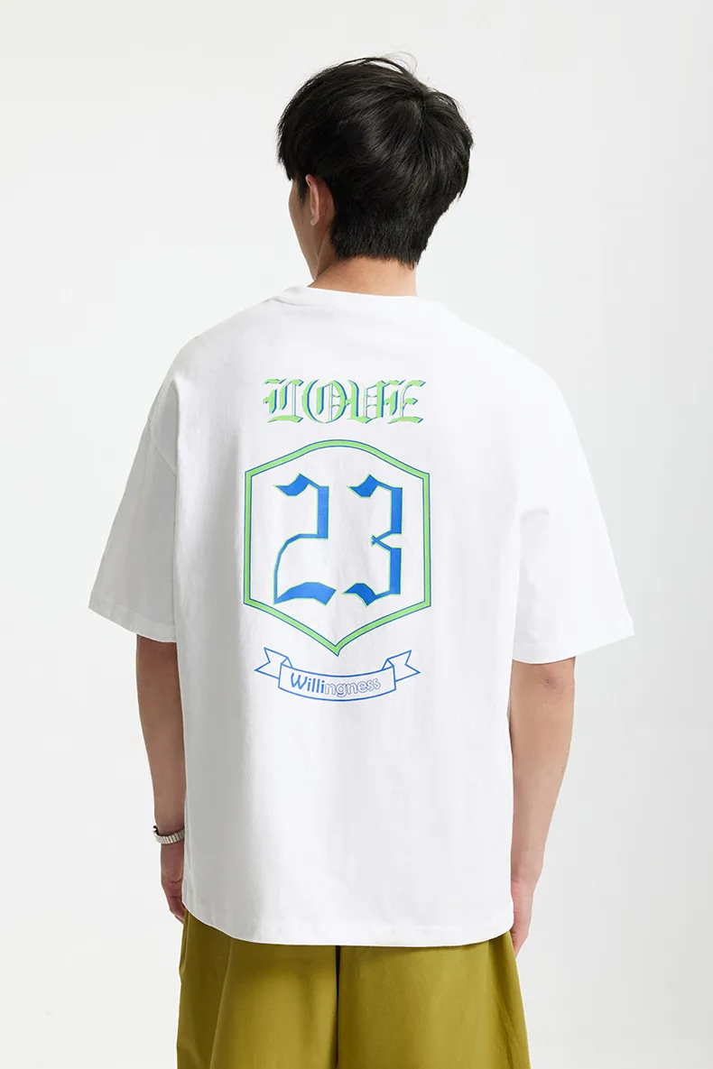 Jie Zhan Men's Wear | American Letter Thick Plate Printed T-shirt  Spring/Summer Fashion Brand New Street Loose Short Sleeve Men And Women display picture 9