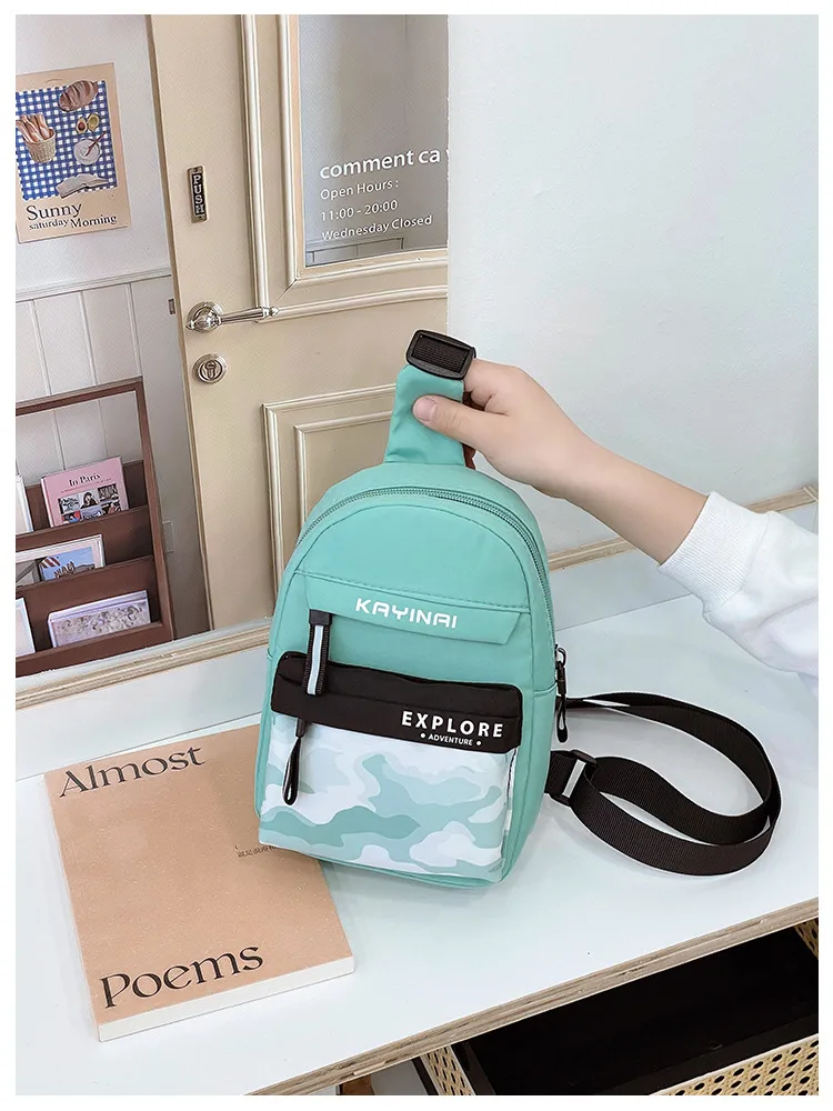 Spring And Summer New New Style Boy's Chest Bag Tooling Style Casual Shoulder Bag Women's Cute Printed Letter Crossbody Bag display picture 2