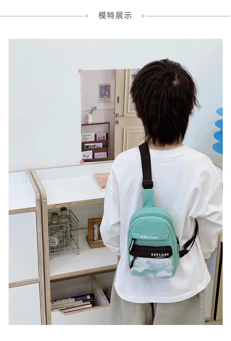 Spring And Summer New New Style Boy's Chest Bag Tooling Style Casual Shoulder Bag Women's Cute Printed Letter Crossbody Bag display picture 3