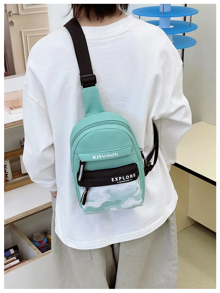 Spring And Summer New New Style Boy's Chest Bag Tooling Style Casual Shoulder Bag Women's Cute Printed Letter Crossbody Bag display picture 4