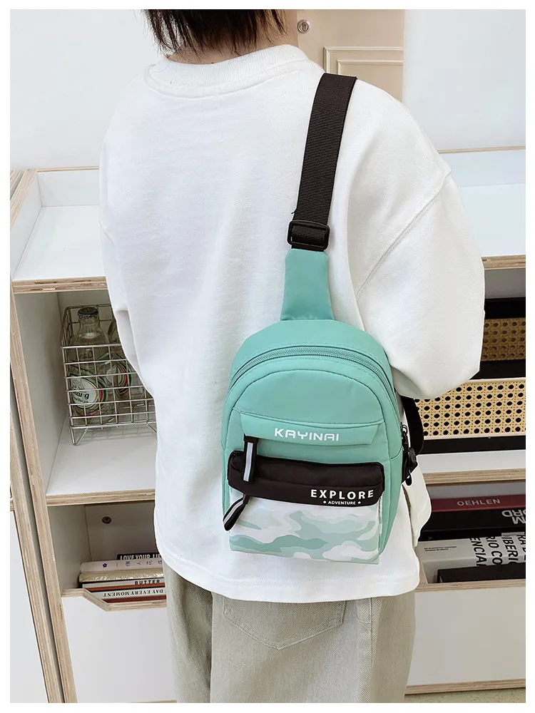 Spring And Summer New New Style Boy's Chest Bag Tooling Style Casual Shoulder Bag Women's Cute Printed Letter Crossbody Bag display picture 6