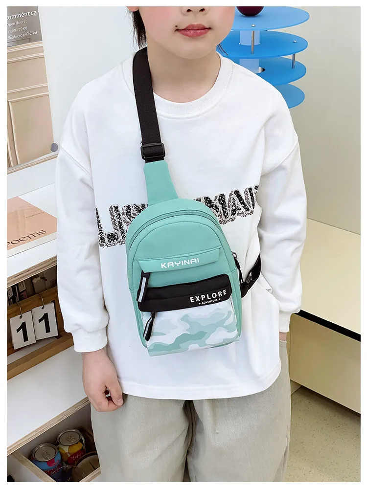 Spring And Summer New New Style Boy's Chest Bag Tooling Style Casual Shoulder Bag Women's Cute Printed Letter Crossbody Bag display picture 8