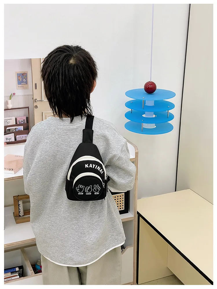 Fashion Girl's Simple Crossbody Bag New Letters Canvas Coin Purse Women's Trendy Cool Boy's Out-of-town Children's Chest Bag display picture 23