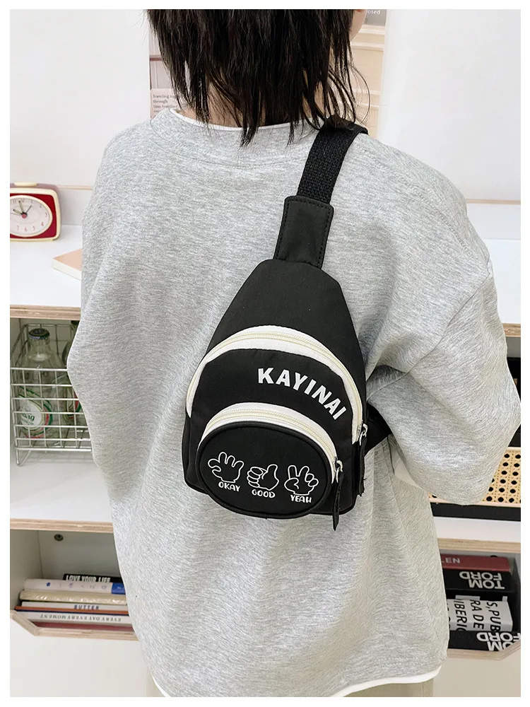 Fashion Girl's Simple Crossbody Bag New Letters Canvas Coin Purse Women's Trendy Cool Boy's Out-of-town Children's Chest Bag display picture 24