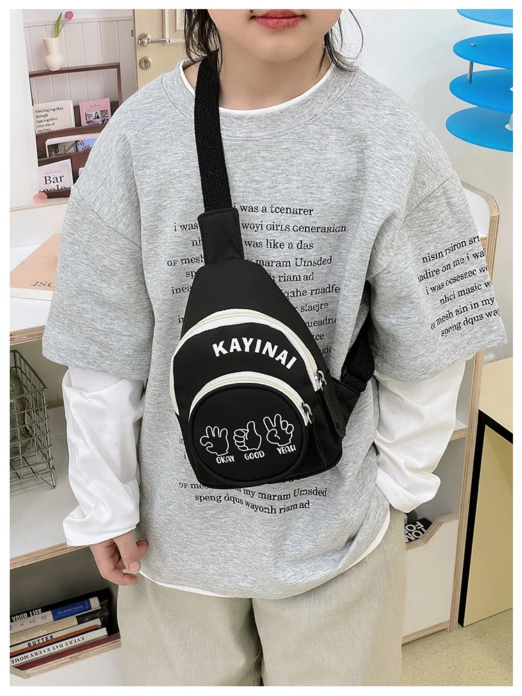 Fashion Girl's Simple Crossbody Bag New Letters Canvas Coin Purse Women's Trendy Cool Boy's Out-of-town Children's Chest Bag display picture 26