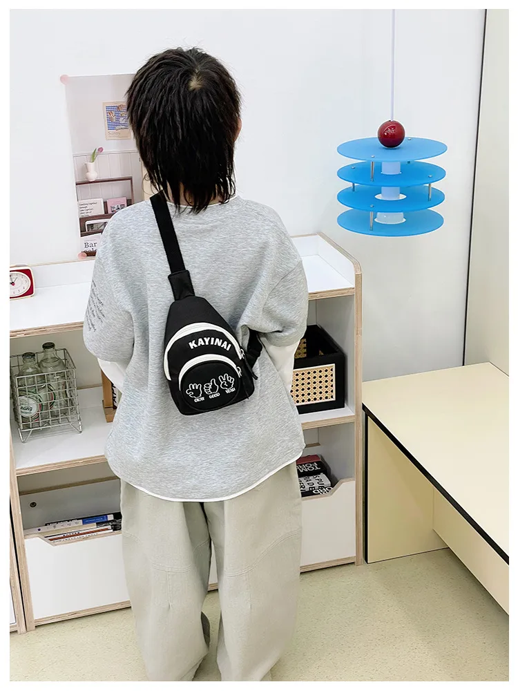 Fashion Girl's Simple Crossbody Bag New Letters Canvas Coin Purse Women's Trendy Cool Boy's Out-of-town Children's Chest Bag display picture 27