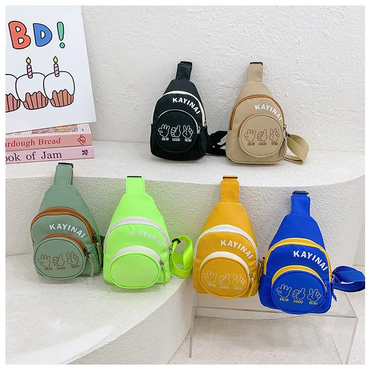 Fashion Girl's Simple Crossbody Bag New Letters Canvas Coin Purse Women's Trendy Cool Boy's Out-of-town Children's Chest Bag display picture 30