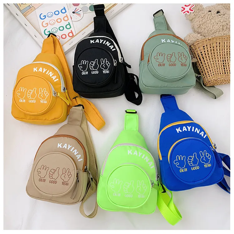 Fashion Girl's Simple Crossbody Bag New Letters Canvas Coin Purse Women's Trendy Cool Boy's Out-of-town Children's Chest Bag display picture 31