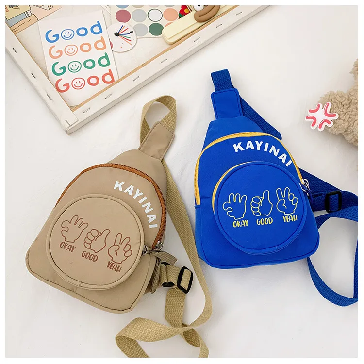Fashion Girl's Simple Crossbody Bag New Letters Canvas Coin Purse Women's Trendy Cool Boy's Out-of-town Children's Chest Bag display picture 32