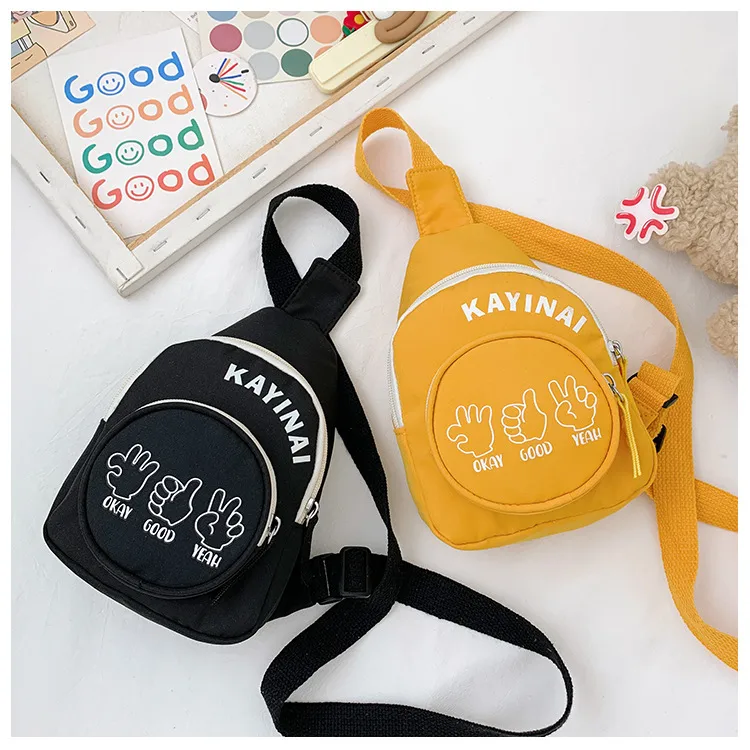 Fashion Girl's Simple Crossbody Bag New Letters Canvas Coin Purse Women's Trendy Cool Boy's Out-of-town Children's Chest Bag display picture 33