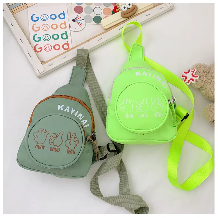 Fashion Girl's Simple Crossbody Bag New Letters Canvas Coin Purse Women's Trendy Cool Boy's Out-of-town Children's Chest Bag display picture 34