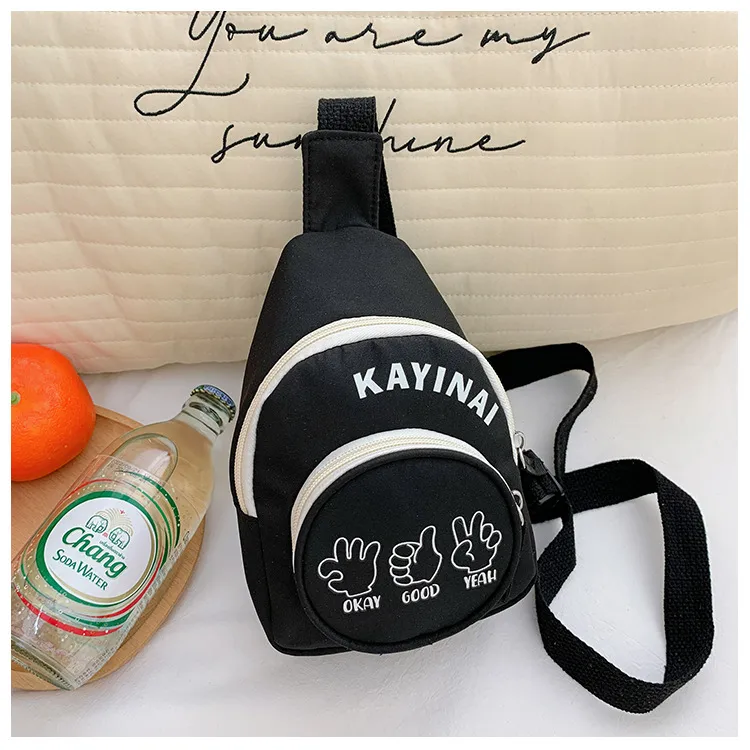 Fashion Girl's Simple Crossbody Bag New Letters Canvas Coin Purse Women's Trendy Cool Boy's Out-of-town Children's Chest Bag display picture 39