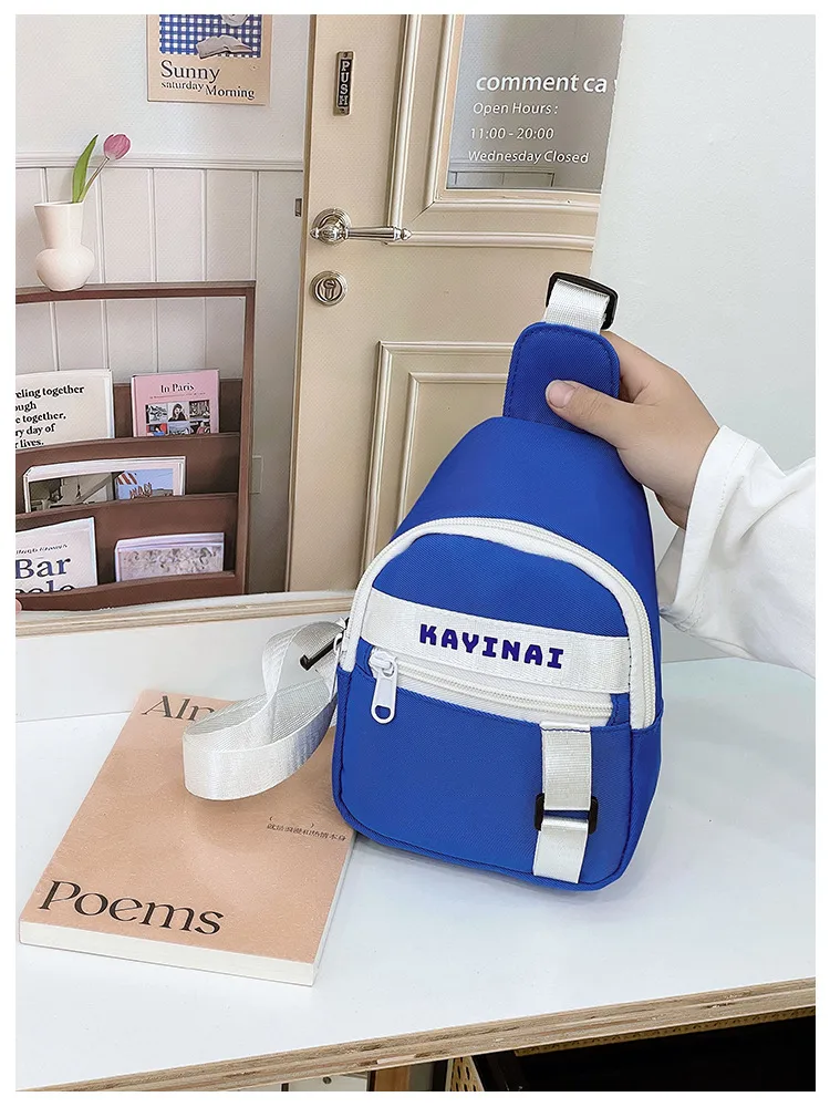 New Fashion Cool Letters Children's Chest Bag Travel Light Change Shoulder Bag Wholesale New Fashion Color Matching Children's Bag display picture 2