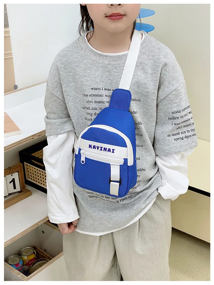 New Fashion Cool Letters Children's Chest Bag Travel Light Change Shoulder Bag Wholesale New Fashion Color Matching Children's Bag display picture 4