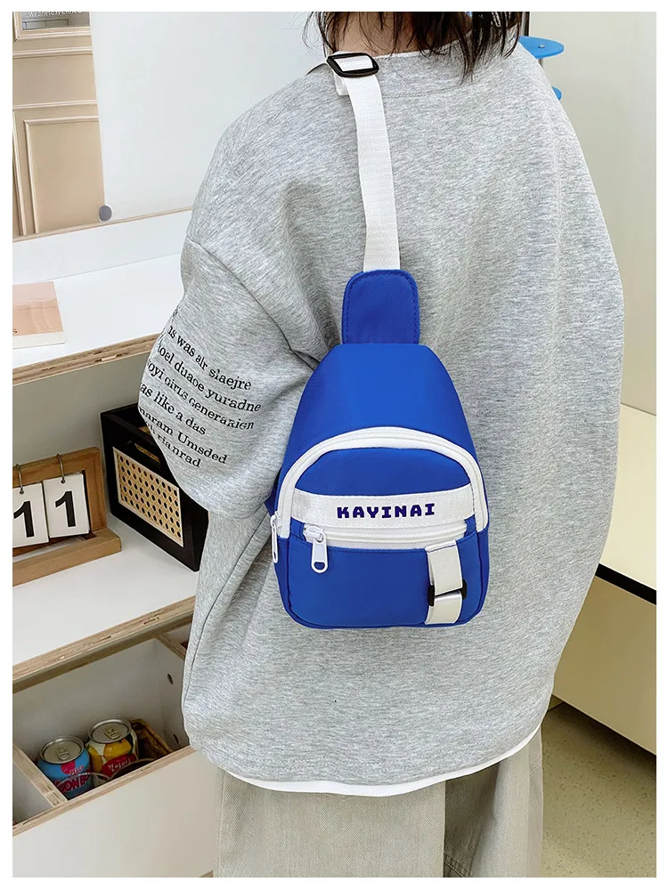 New Fashion Cool Letters Children's Chest Bag Travel Light Change Shoulder Bag Wholesale New Fashion Color Matching Children's Bag display picture 6