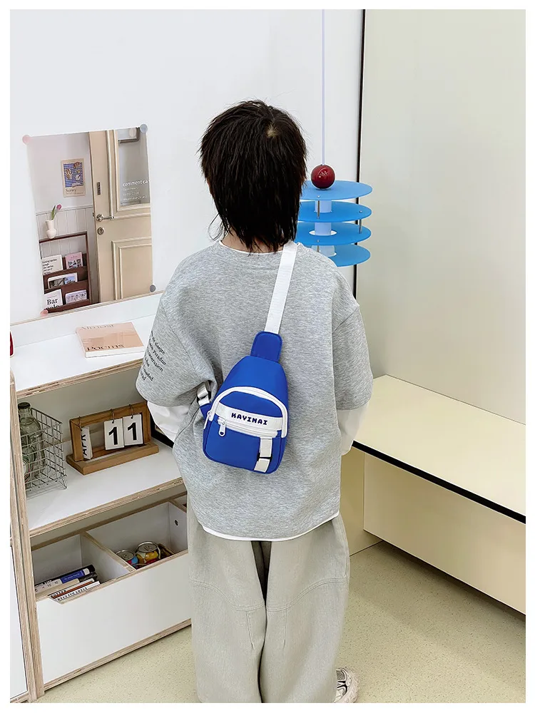 New Fashion Cool Letters Children's Chest Bag Travel Light Change Shoulder Bag Wholesale New Fashion Color Matching Children's Bag display picture 7