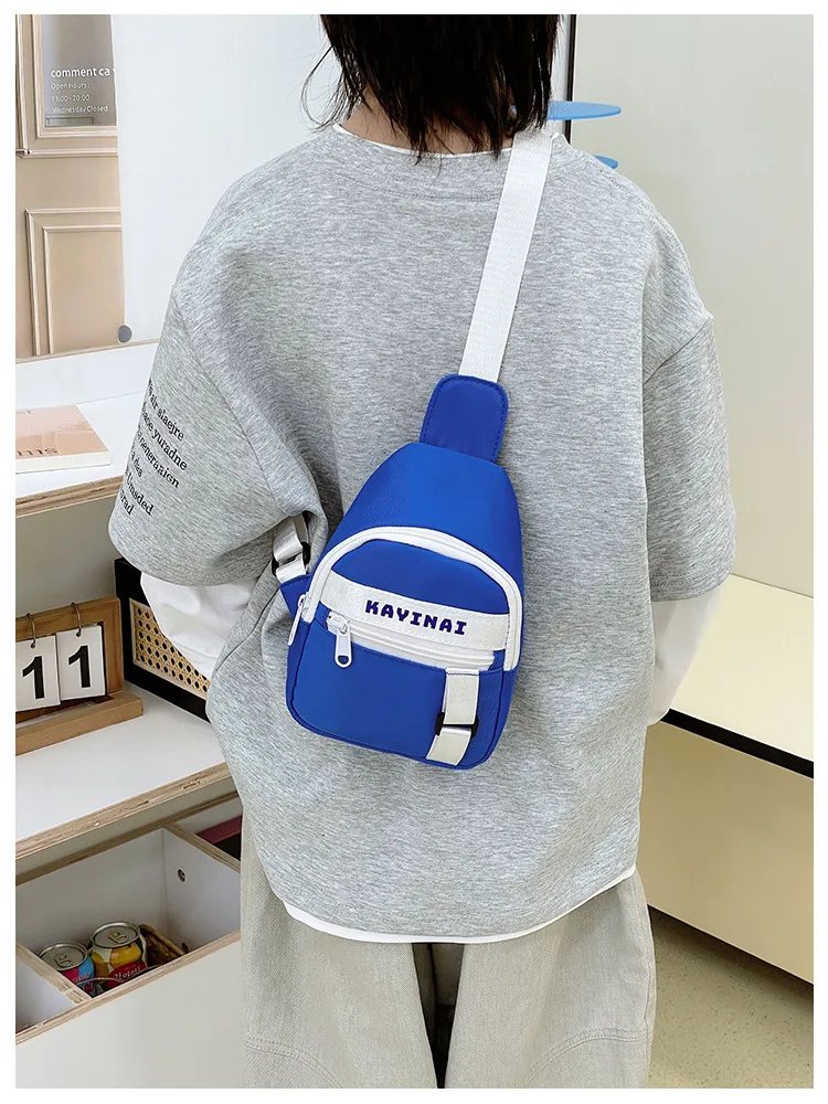 New Fashion Cool Letters Children's Chest Bag Travel Light Change Shoulder Bag Wholesale New Fashion Color Matching Children's Bag display picture 8