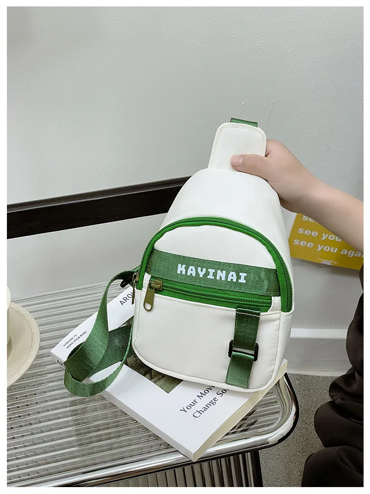 New Fashion Cool Letters Children's Chest Bag Travel Light Change Shoulder Bag Wholesale New Fashion Color Matching Children's Bag display picture 9