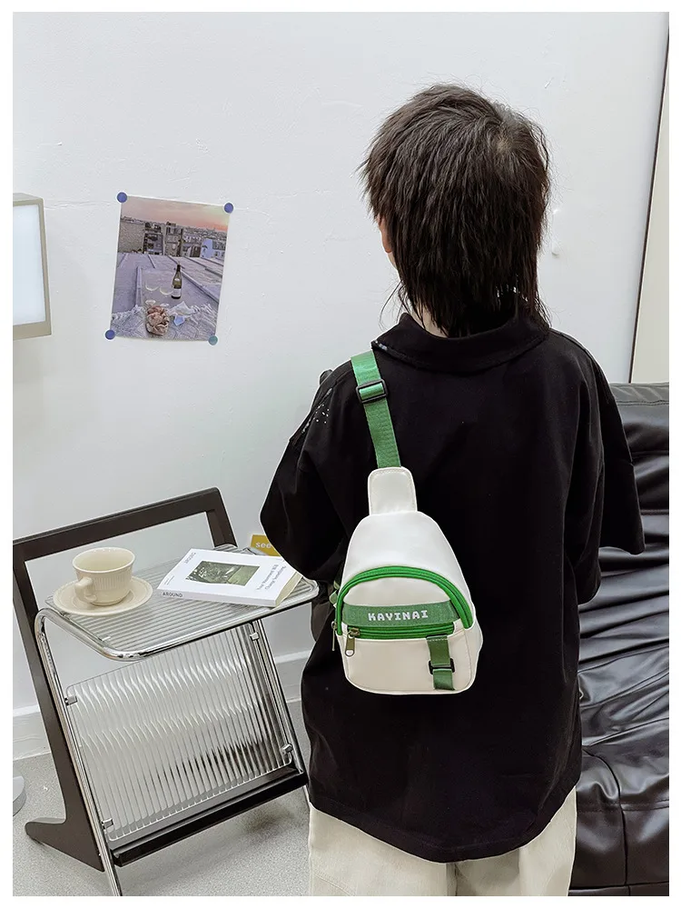 New Fashion Cool Letters Children's Chest Bag Travel Light Change Shoulder Bag Wholesale New Fashion Color Matching Children's Bag display picture 10