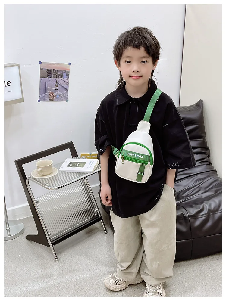 New Fashion Cool Letters Children's Chest Bag Travel Light Change Shoulder Bag Wholesale New Fashion Color Matching Children's Bag display picture 12