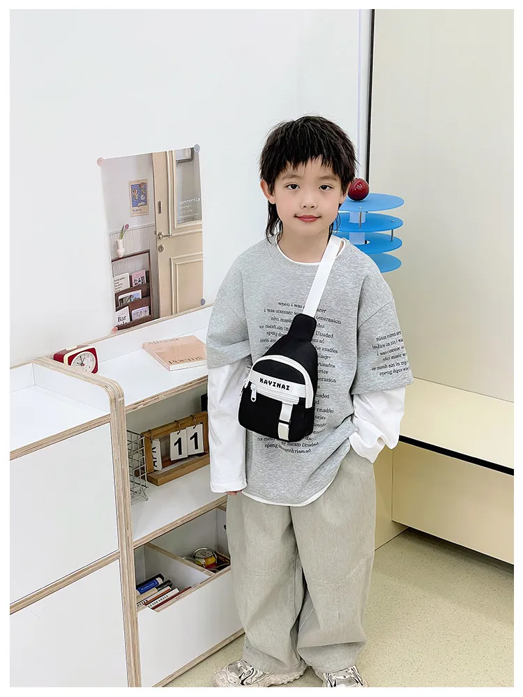 New Fashion Cool Letters Children's Chest Bag Travel Light Change Shoulder Bag Wholesale New Fashion Color Matching Children's Bag display picture 26