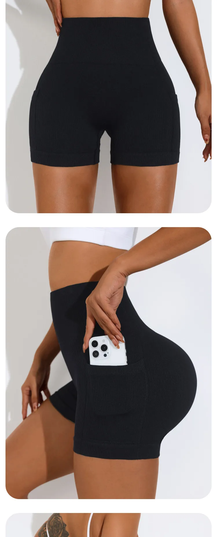 Elegant Lady Solid Color Nylon Spandex Active Bottoms Shorts display picture 2