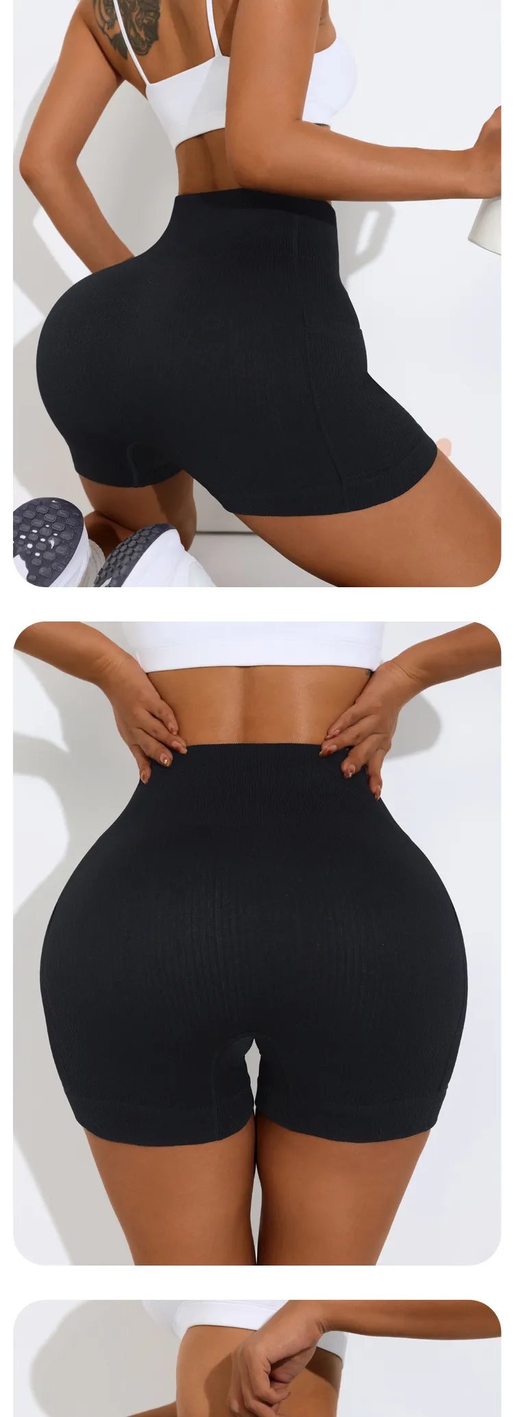 Elegant Lady Solid Color Nylon Spandex Active Bottoms Shorts display picture 3