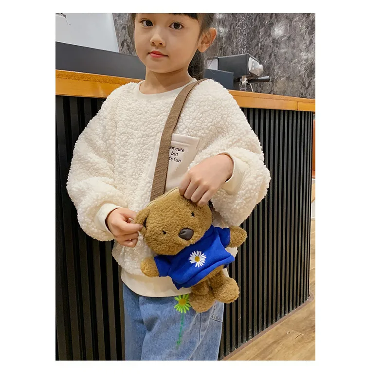 Wholesale New Children's Plush Bag Cartoon Bear Shoulder Messenger Bag Plush Doll Toy Change Accessories Bag display picture 16