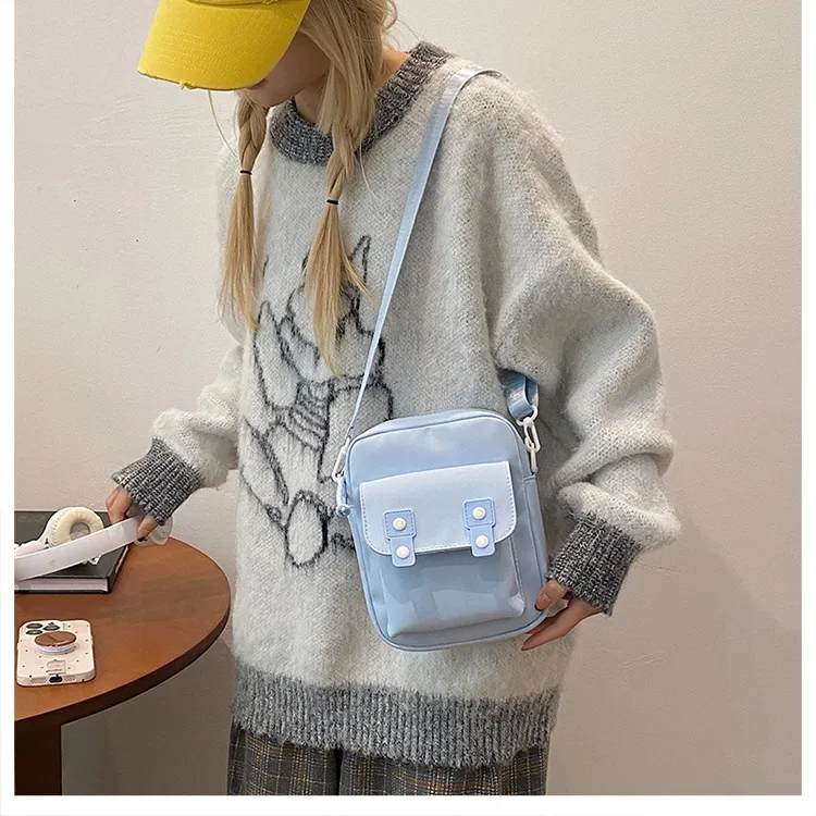 New Fashion Shoulder Bag Crossbody Women's Bag Cartoon Mobile Phone Backpack Casual Solid Color Small Square Bag Simple Travel Cloth Bag display picture 6