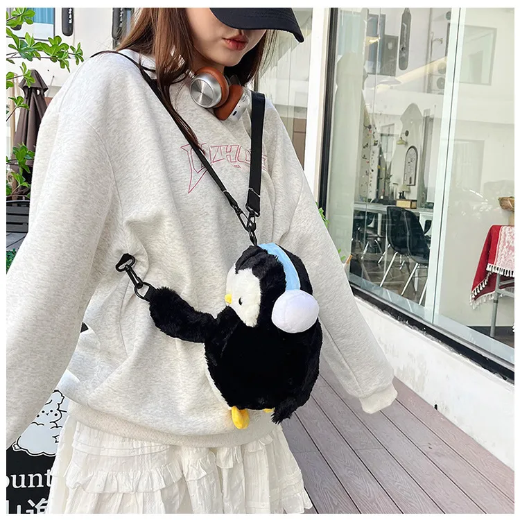 New Cute Stuffed Backpack Cartoon Doll Panda Doll One-Shoulder Messenger Bag Claw Machine Gift display picture 3