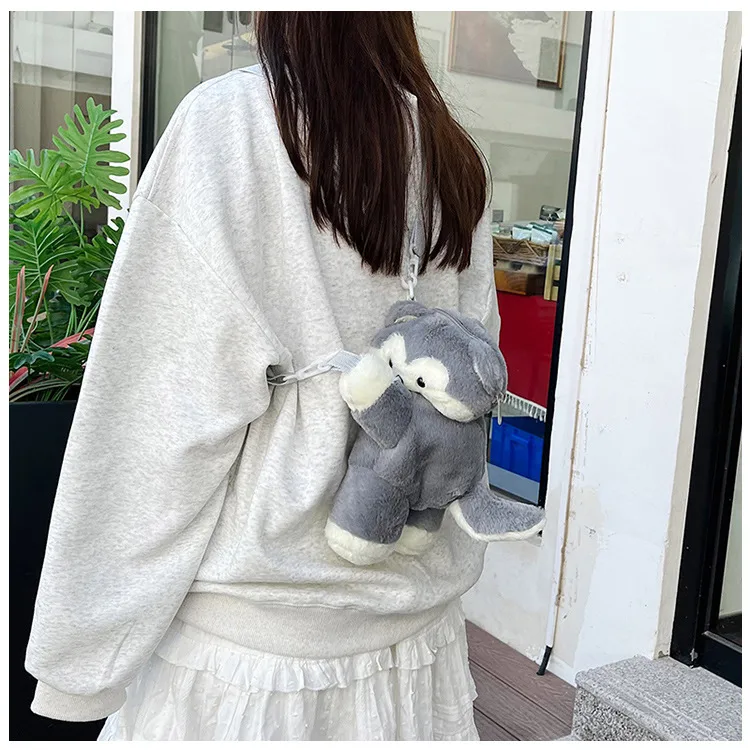 New Cute Stuffed Backpack Cartoon Doll Panda Doll One-Shoulder Messenger Bag Claw Machine Gift display picture 6