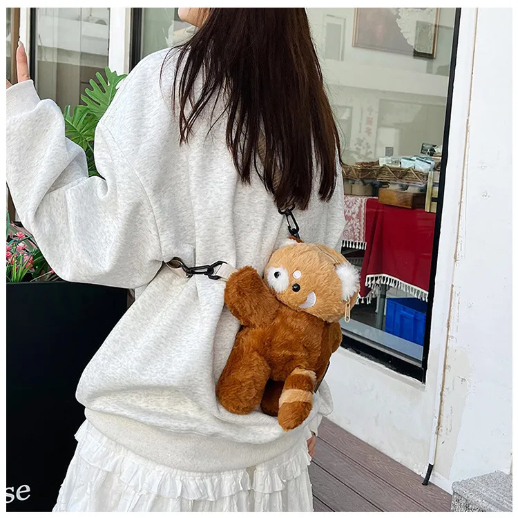 New Cute Stuffed Backpack Cartoon Doll Panda Doll One-Shoulder Messenger Bag Claw Machine Gift display picture 8
