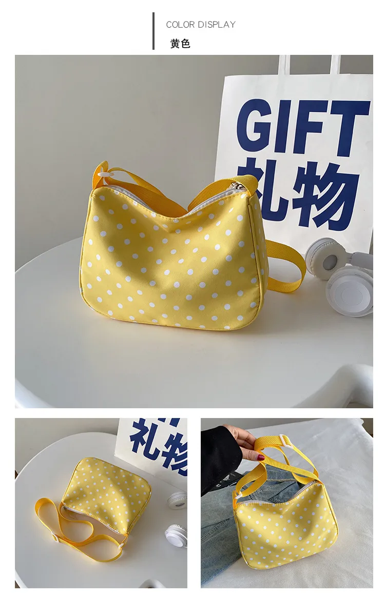 New Summer Fresh Spotted Nylon Shoulder Crossbody Bag Women's Insi Fashion All-match Casual Lightweight Backpack display picture 5