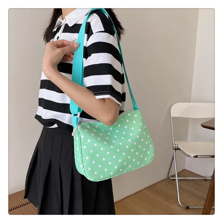 New Summer Fresh Spotted Nylon Shoulder Crossbody Bag Women's Insi Fashion All-match Casual Lightweight Backpack display picture 7
