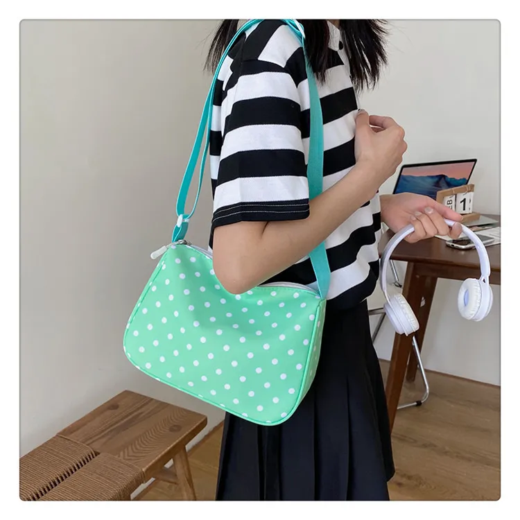 New Summer Fresh Spotted Nylon Shoulder Crossbody Bag Women's Insi Fashion All-match Casual Lightweight Backpack display picture 8