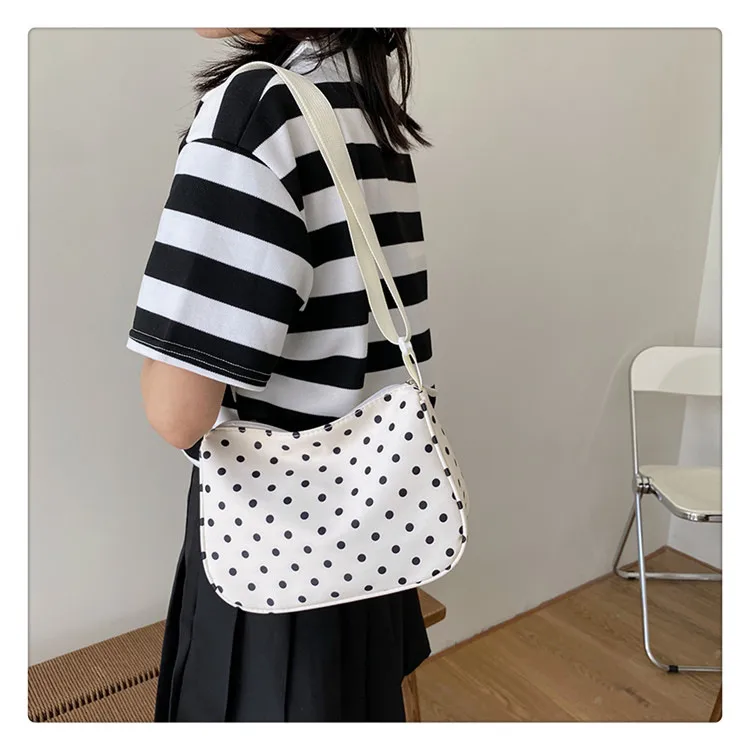 New Summer Fresh Spotted Nylon Shoulder Crossbody Bag Women's Insi Fashion All-match Casual Lightweight Backpack display picture 10