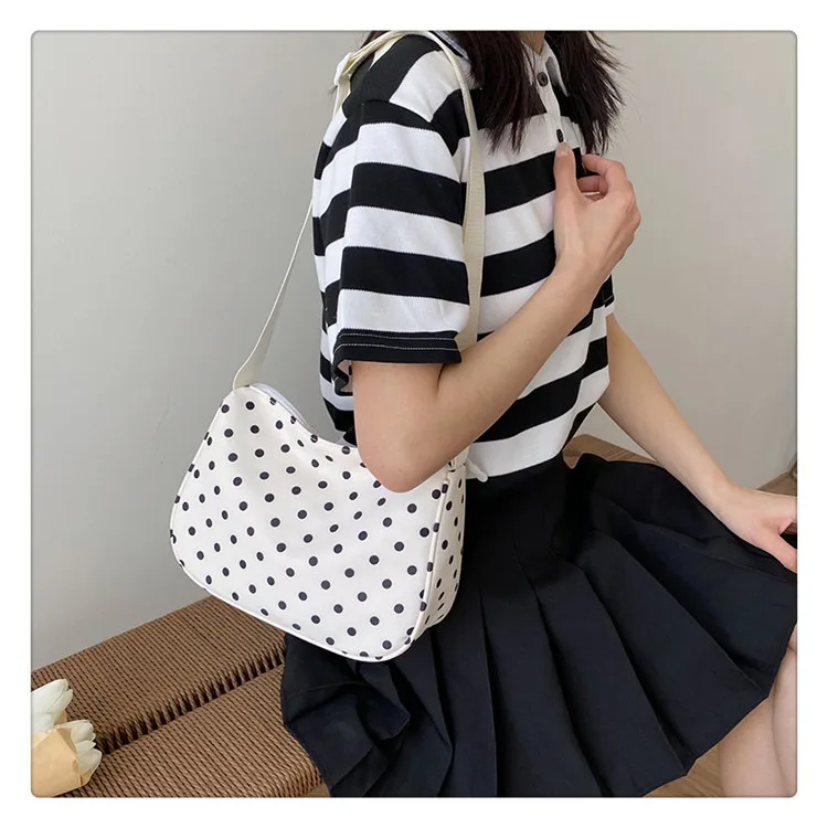 New Summer Fresh Spotted Nylon Shoulder Crossbody Bag Women's Insi Fashion All-match Casual Lightweight Backpack display picture 11