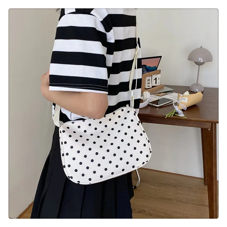 New Summer Fresh Spotted Nylon Shoulder Crossbody Bag Women's Insi Fashion All-match Casual Lightweight Backpack display picture 12