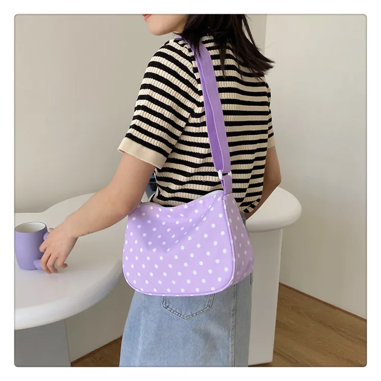 New Summer Fresh Spotted Nylon Shoulder Crossbody Bag Women's Insi Fashion All-match Casual Lightweight Backpack display picture 16