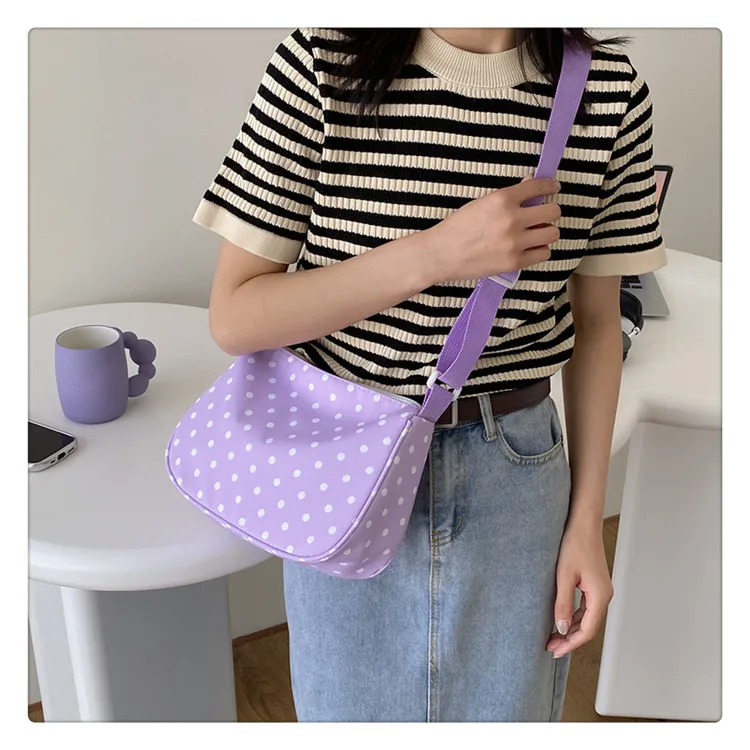 New Summer Fresh Spotted Nylon Shoulder Crossbody Bag Women's Insi Fashion All-match Casual Lightweight Backpack display picture 18