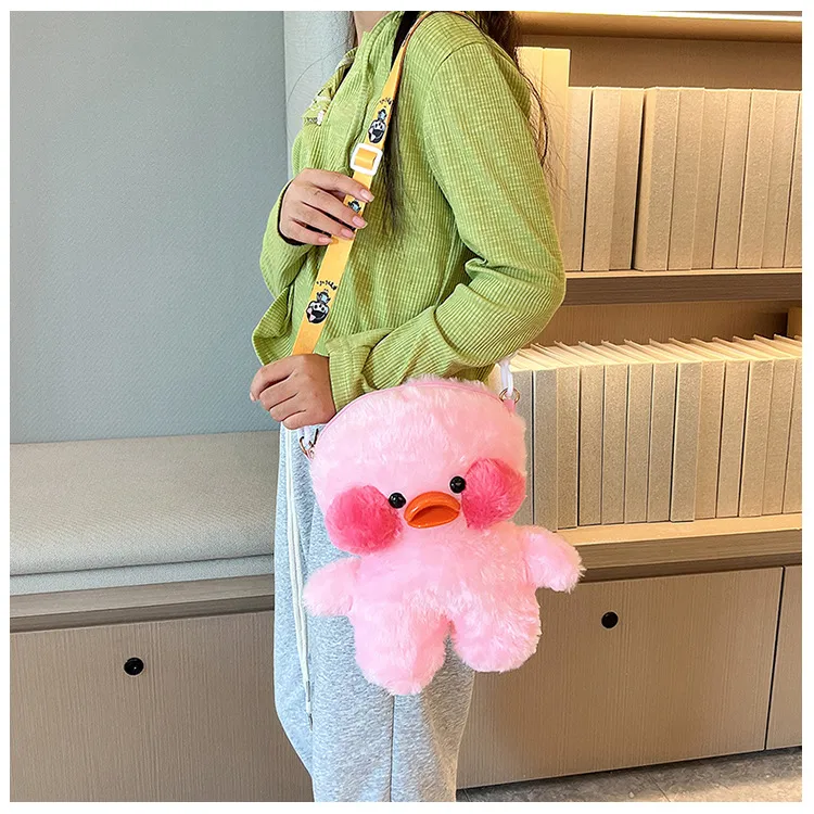 Cyber Celebrity Hyaluronic Acid Yellow Duck Doll Plush Children's Bag Cartoon Cute Doll Shoulder Crossbody Backpack Coin Purse display picture 9