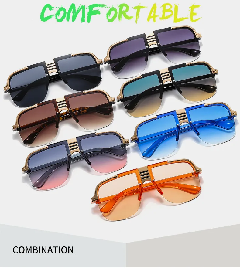 Europe And The United States New  Metal Sunglasses Personalized Men And Women Sunglasses Sunglasses display picture 3